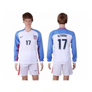 USA #17 Altidore Home Long Sleeves Soccer Country Jersey