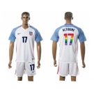 USA #17 Altidore White Rainbow Soccer Country Jersey