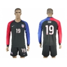 USA #19 Zusi Away Long Sleeves Soccer Country Jersey1