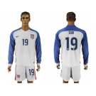 USA #19 Zusi Home Long Sleeves Soccer Country Jersey1