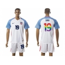 USA #19 Zusi White Rainbow Soccer Country Jersey