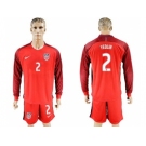 USA #2 Yedlin Away Long Sleeves Soccer Country Jersey