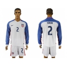 USA #2 Yedlin Home Long Sleeves Soccer Country Jersey1