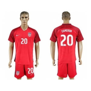 USA #20 Cameron Away Soccer Country Jersey2