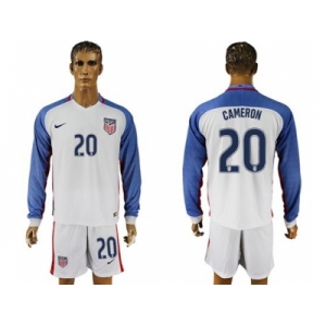 USA #20 Cameron Home Long Sleeves Soccer Country Jersey1