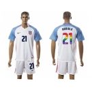 USA #21 Arriola White Rainbow Soccer Country Jersey