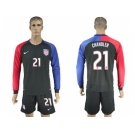 USA #21 Chandler Away Long Sleeves Soccer Country Jersey1