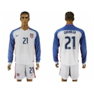 USA #21 Chandler Home Long Sleeves Soccer Country Jersey1