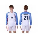 USA #21 Chandler Home Long Sleeves Soccer Country Jersey