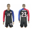 USA #23 Johnson Away Long Sleeves Soccer Country Jersey1