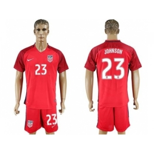 USA #23 Johnson Away Soccer Country Jersey2