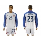 USA #23 Johnson Home Long Sleeves Soccer Country Jersey1