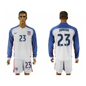 USA #23 Johnson Home Long Sleeves Soccer Country Jersey1