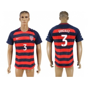 USA #3 Gonzalez Away Soccer Country Jersey