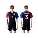 USA #3 Gonzalez Away(Three Star) Soccer Country Jersey