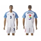 USA #3 Gonzalez White Rainbow Soccer Country Jersey