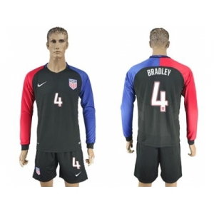 USA #4 Bradley Away Long Sleeves Soccer Country Jersey1