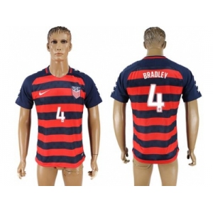 USA #4 Bradley Away Soccer Country Jersey