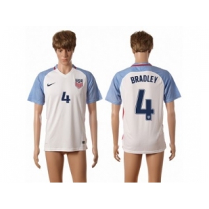 USA #4 Bradley Home Soccer Country Jersey1