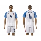 USA #4 Bradley Home Soccer Country Jersey