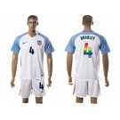 USA #4 Bradley White Rainbow Soccer Country Jersey