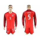 USA #5 Besler Away Long Sleeves Soccer Country Jersey