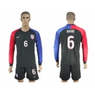 USA #6 Nagbe Away Long Sleeves Soccer Country Jersey1