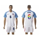 USA #6 Nagbe White Rainbow Soccer Country Jersey