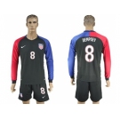 USA #8 Dempsey Away Long Sleeves Soccer Country Jersey1