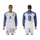 USA #8 Dempsey Home Long Sleeves Soccer Country Jersey1