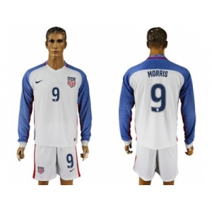 USA #9 Morris Home Long Sleeves Soccer Country Jersey1