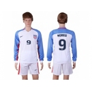 USA #9 Morris Home Long Sleeves Soccer Country Jersey
