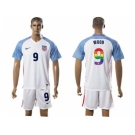 USA #9 Wood White Rainbow Soccer Country Jersey