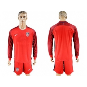 USA Blank Away Long Sleeves Soccer Country Jersey
