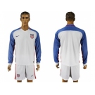 USA Blank Home Long Sleeves Soccer Country Jersey1