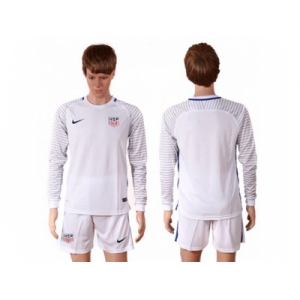 USA Blank White Goalkeeper Long Sleeves Soccer Country Jersey