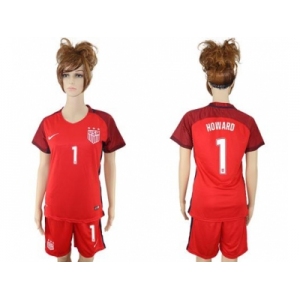 Women's USA #1 Howard Away Soccer Country Jersey