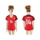 Women's USA #14 Acosta Away Soccer Country Jersey