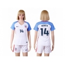 Women's USA #14 Acosta Home Soccer Country Jersey