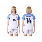 Women's USA #14 Williams Home Soccer Country Jersey