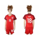 Women's USA #18 Wood Away Soccer Country Jersey