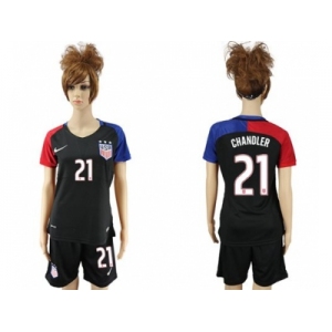 Women's USA #21 Chandler Away Soccer Country Jersey3