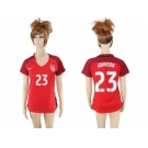 Women's USA #23 Johnson Away Soccer Country Jersey1