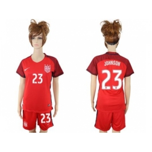 Women's USA #23 Johnson Away Soccer Country Jersey