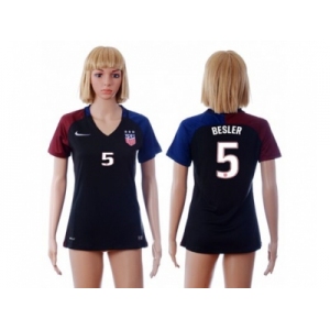 Women's USA #5 Besler Away Soccer Country Jersey4