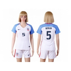 Women's USA #5 Besler Home Soccer Country Jersey