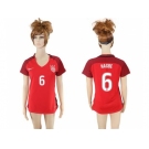 Women's USA #6 Nagbe Away Soccer Country Jersey1