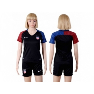 Women's USA Blank Away Soccer Country Jersey3