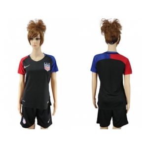 Women's USA Blank Away Soccer Country Jersey4