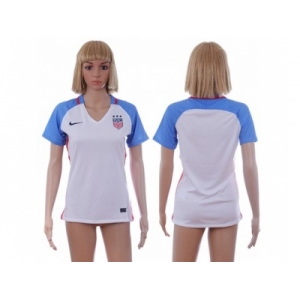 Women's USA Blank Home Soccer Country Jersey2
